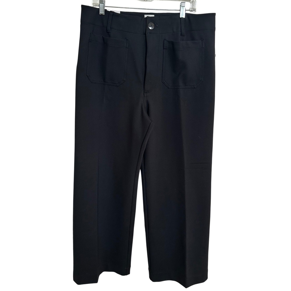 Maeve NWT Colette Full Length Wide Leg Magic Fabric Pants Black 34